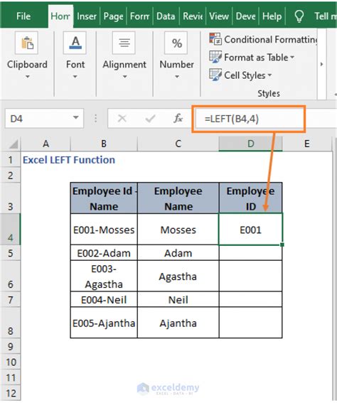 how to use left formula in if condition in excel