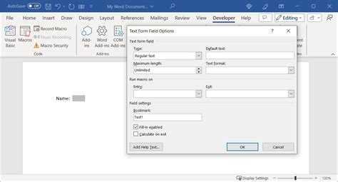 how to use legacy form fields in word