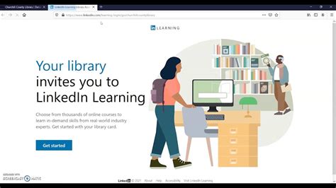 how to use linkedin learning with library card