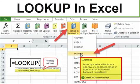 how to use lookup function in excel
