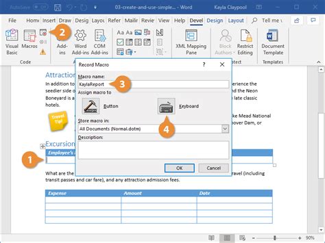 how to use macro recorder in microsoft word