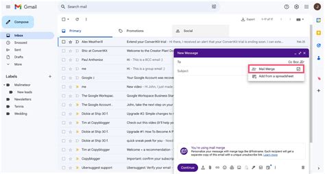 how to use mail merge with attachments in gmail