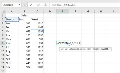 how to use match and offset function in excel