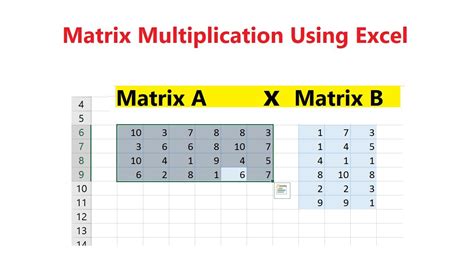 how to use matrix multiplication in excel