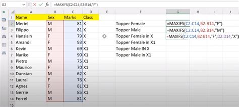 how to use maxifs in excel