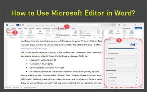 how to use microsoft editor in word