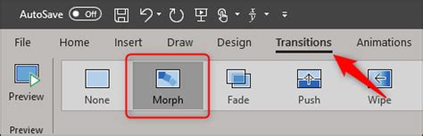 how to use morph transition in powerpoint