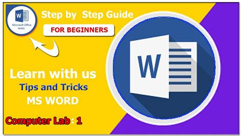 how to use ms word step by step for beginners