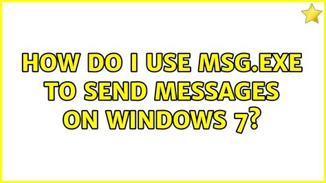 how to use msg exe