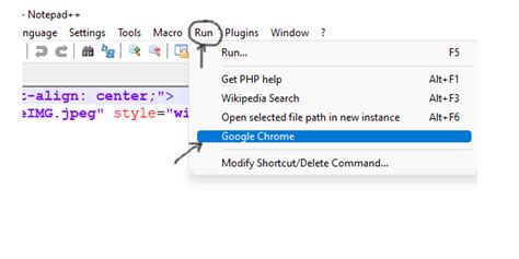how to use notepad++ for html