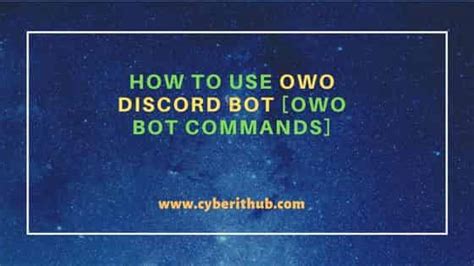 how to use owo bot commands