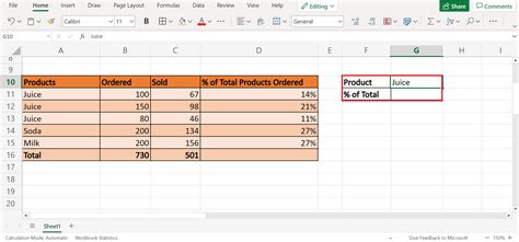 how to use proportion formula in excel