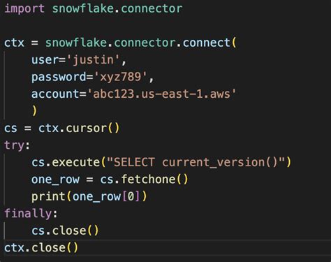 how to use python to connect to snowflake