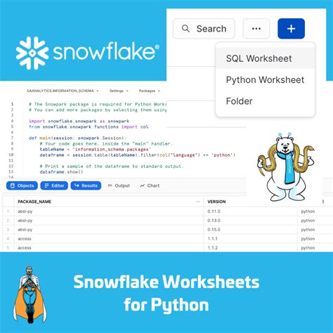 how to use python worksheet in snowflake