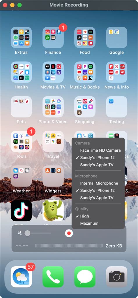 how to use quicktime player to show iphone screen