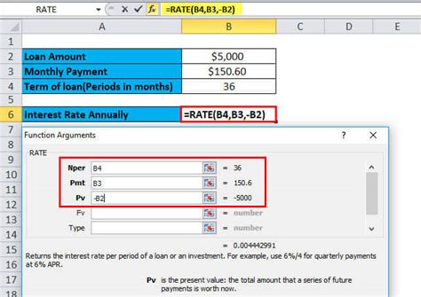 how to use rate formula in excel