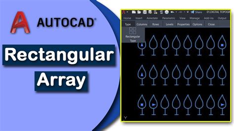 how to use rectangular array in autocad