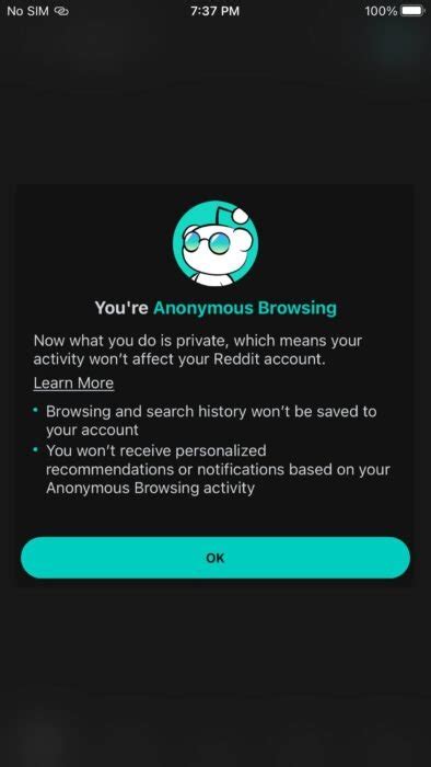 how to use reddit app incognito