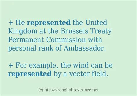 how to use represented in a sentence