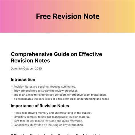 how to use revision notes