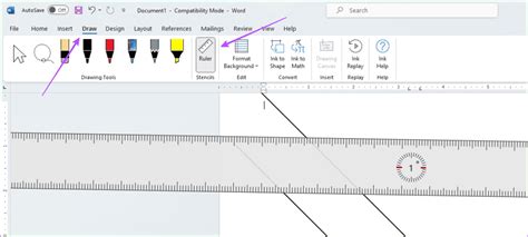 how to use ruler in microsoft word draw