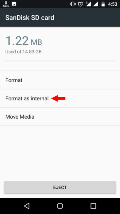 how to use sd card as internal storage android 12