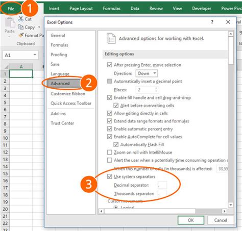 how to use separator in excel