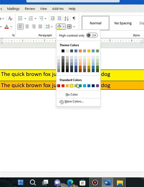 how to use shading in ms word