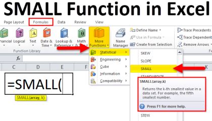 how to use small in excel