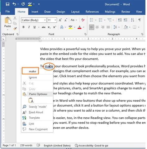 how to use spell and grammar checker in word