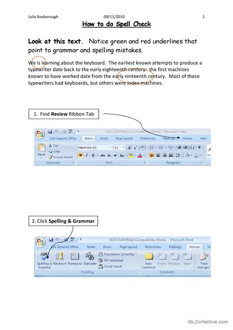 how to use spell check on word doc