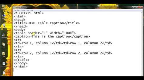 how to use table caption in html
