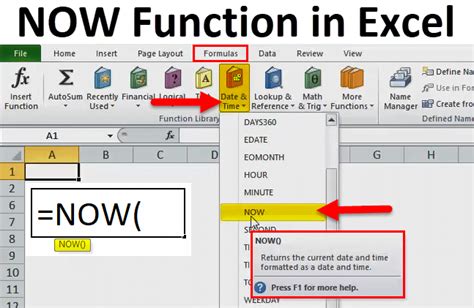 how to use the now short date function in excel