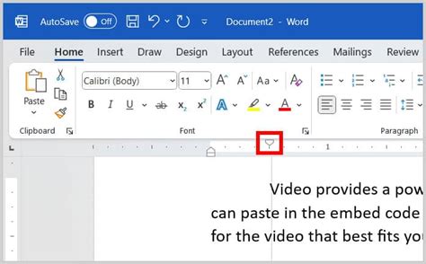 how to use the ruler in word