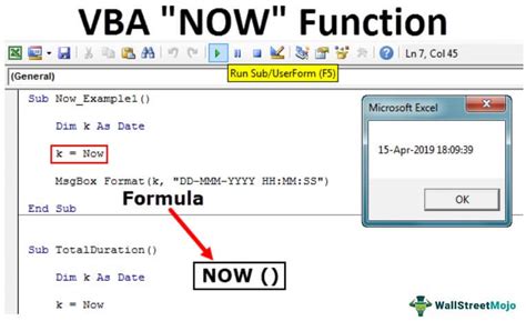 how to use today function in excel vba