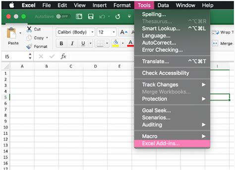 how to use toolpak in excel mac