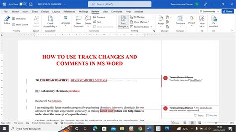 how to use track changes and comments in word