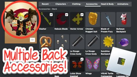 how to use two back accessories in roblox