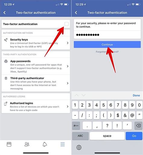 how to use two factor authentication on facebook