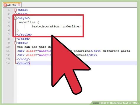how to use underline in html