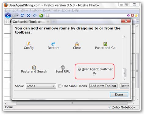 how to use user agent switcher for firefox