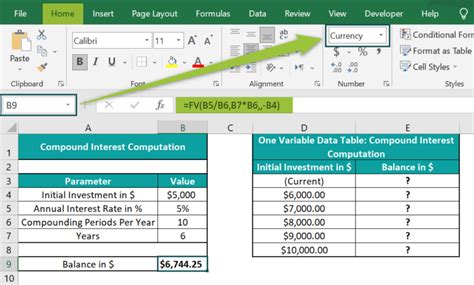 how to use variable in excel formula