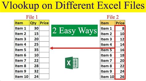 how to use vlookup in two different excel files in hindi
