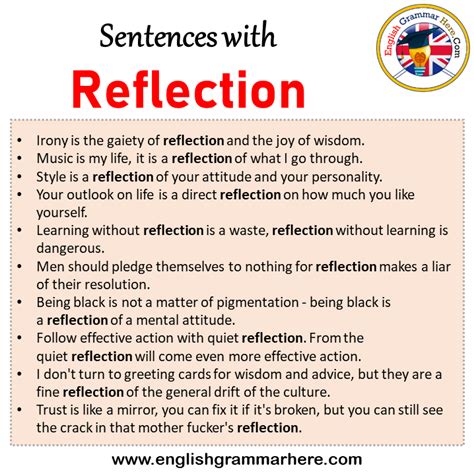 how to use word reflect in a sentence