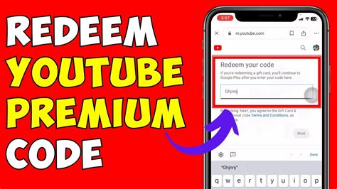 how to use youtube premium code