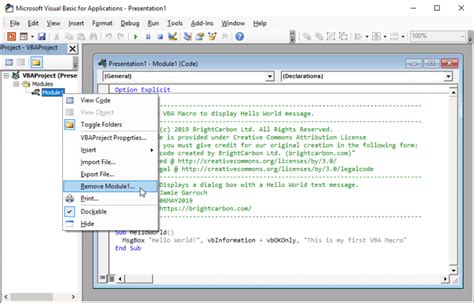 how to vba code in powerpoint