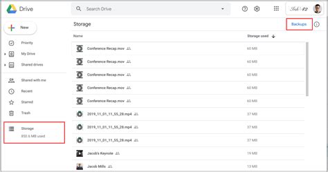 how to view backup data on google drive