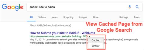 how to view cached pages