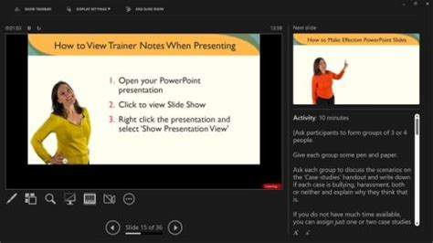 how to view powerpoint slide notes while presenting