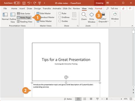 how to view powerpoint slides with notes